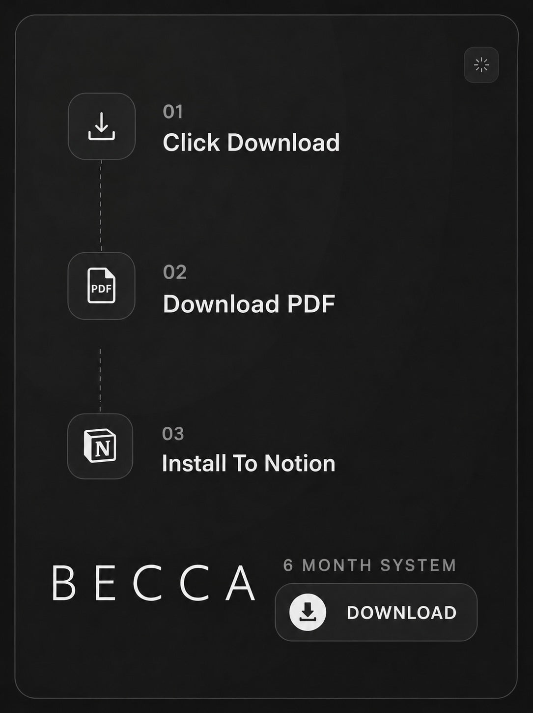 BECCA Q 6-Month System Notion wellness planner, cover preview