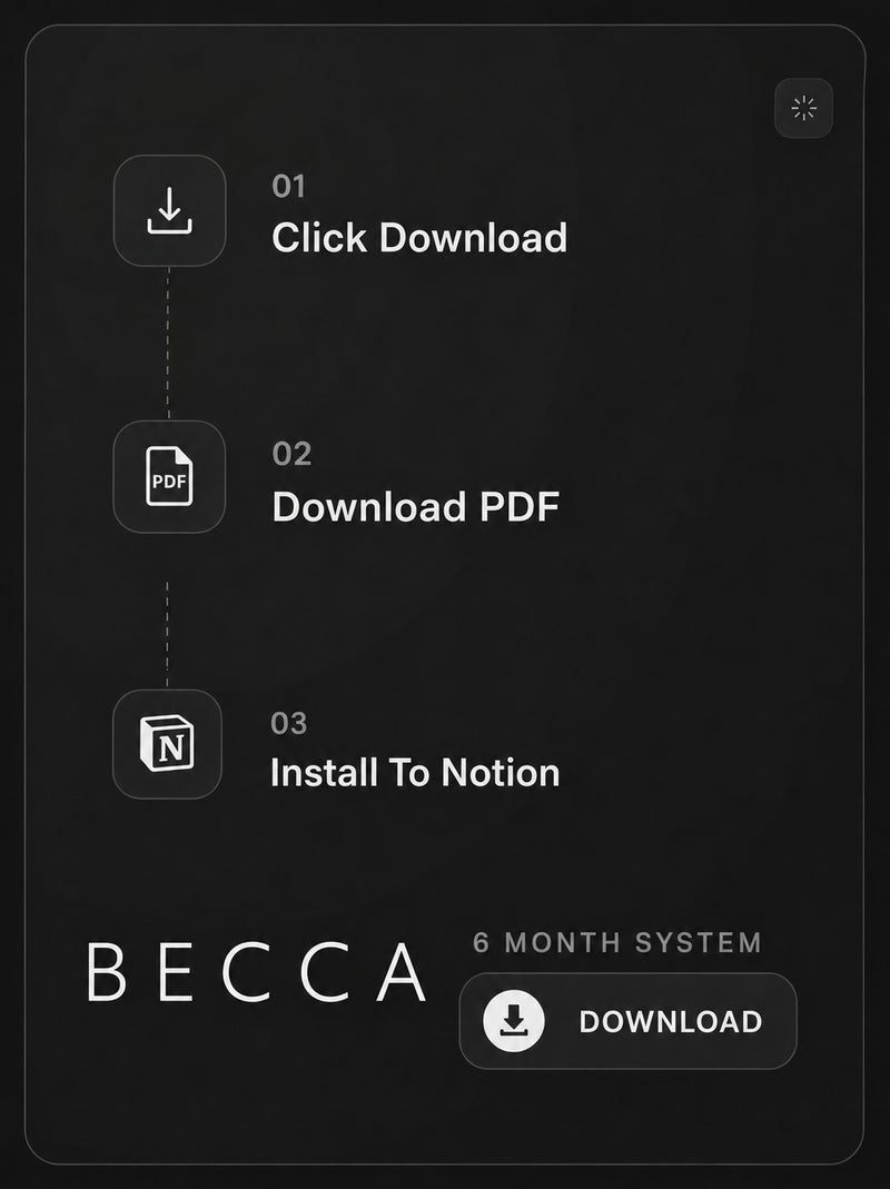 BECCA Q 6-Month System Notion wellness planner, cover preview