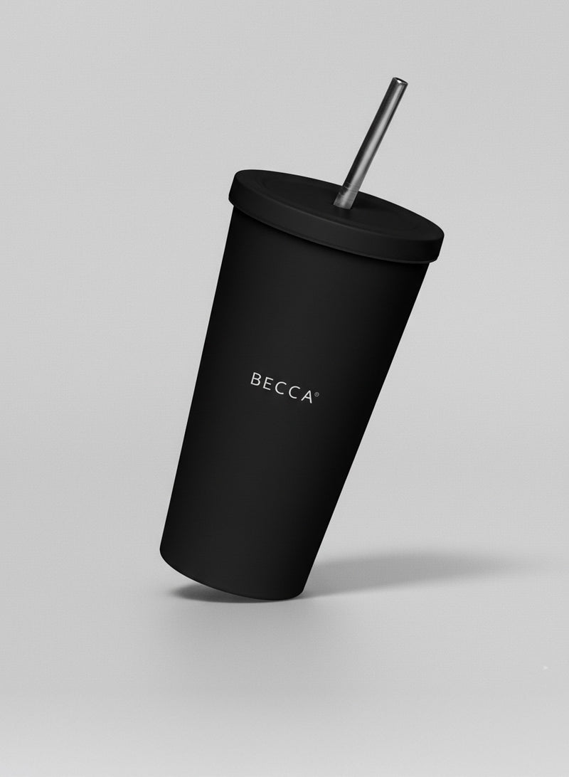 BECCA Q SIP insulated tumbler, black, detail view
