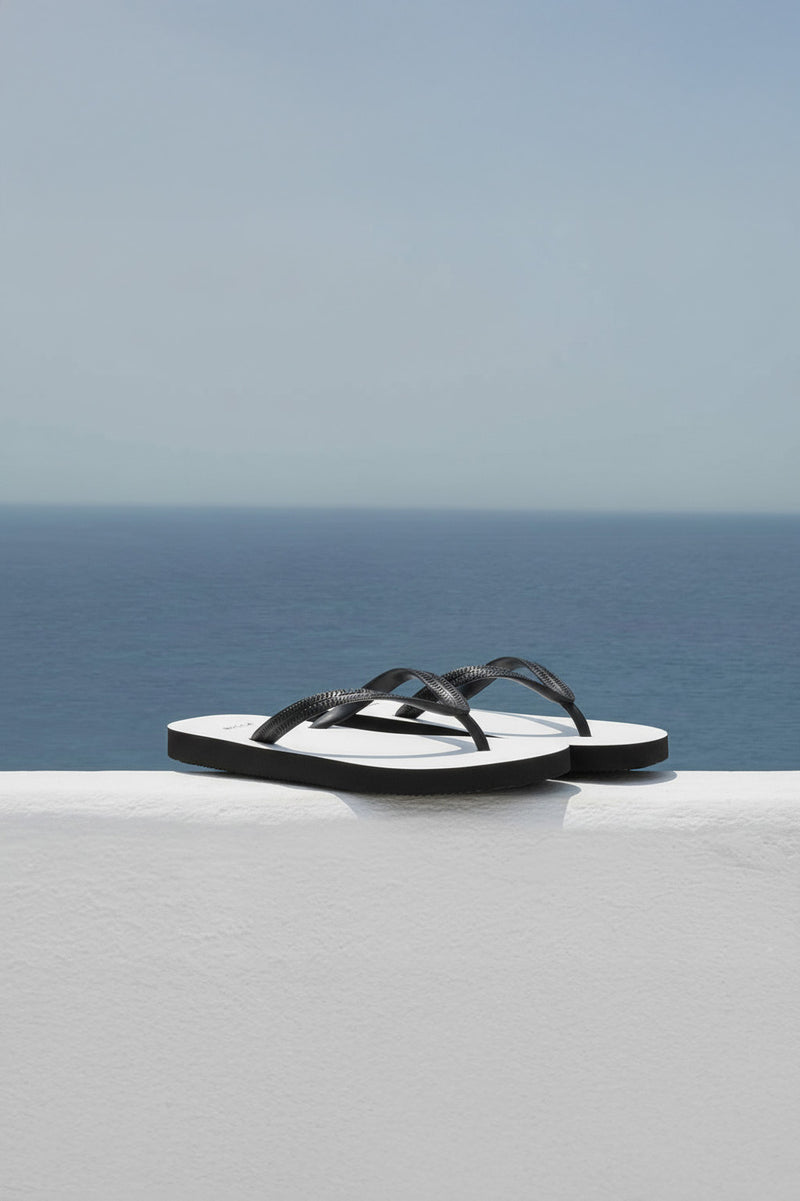 BECCA Q flip-flops, lifestyle shot