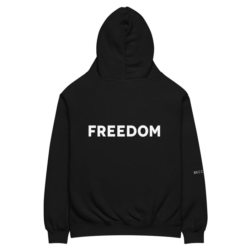 BECCA Q FREEDOM oversized hoodie, black, back print