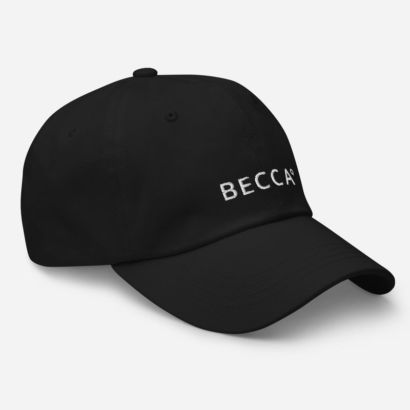 BECCA Q black cap, right front view