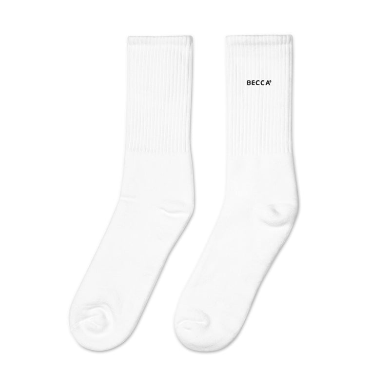 BECCA Q embroidered socks, left view