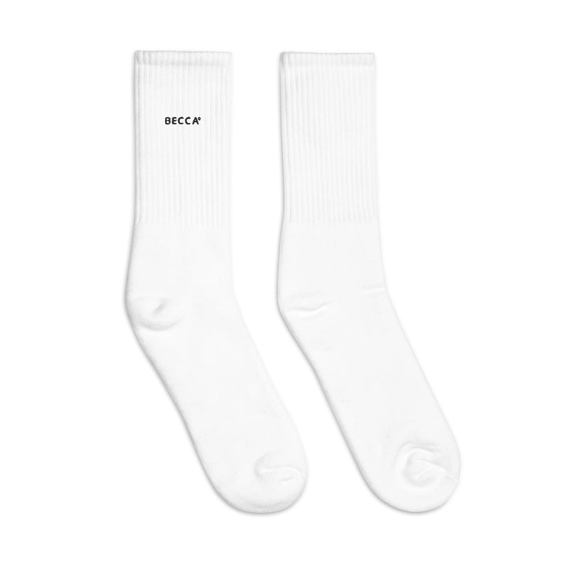 BECCA Q embroidered socks, right view