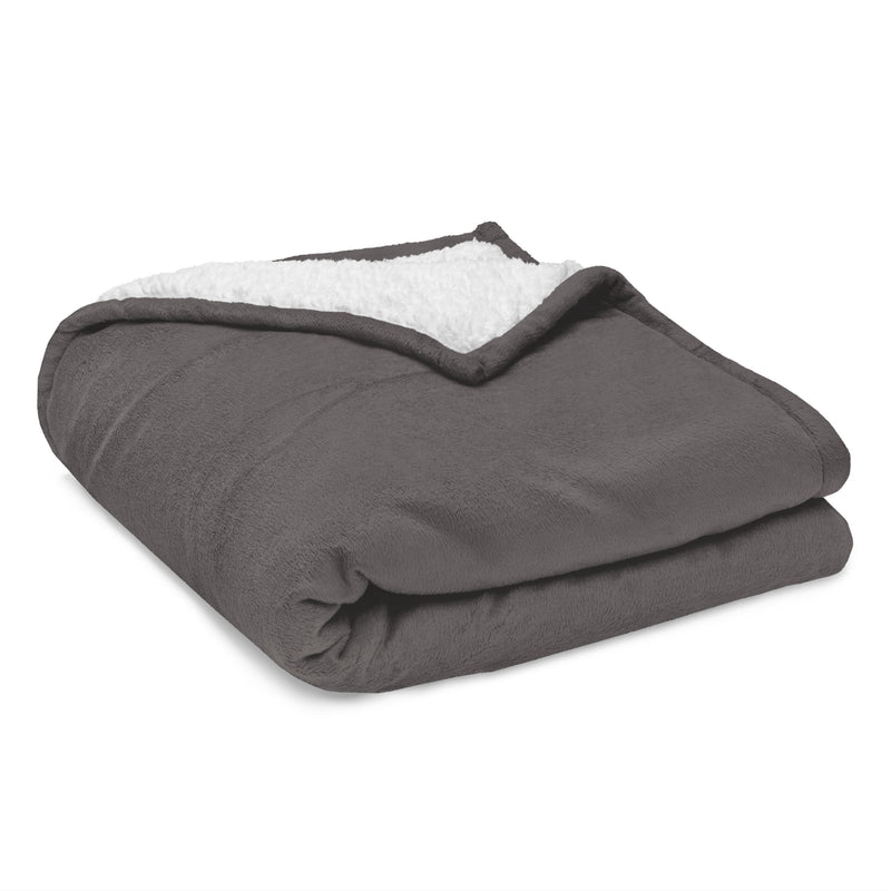 BECCA Q premium cozy nomad blanket, heather grey, folded view