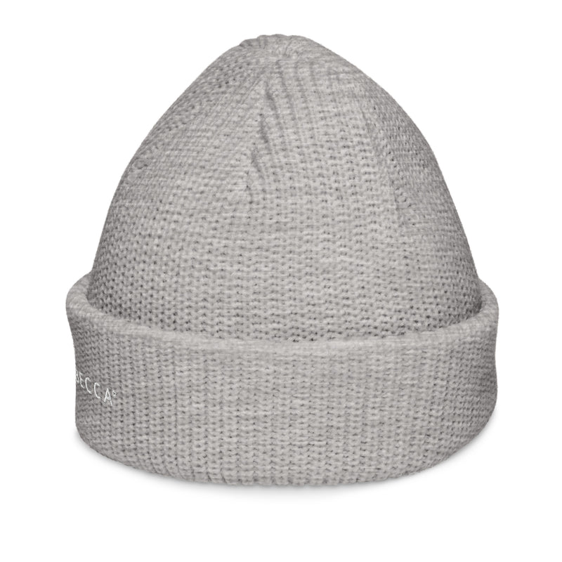 BECCA Q knitted beanie, athletic heather, left view