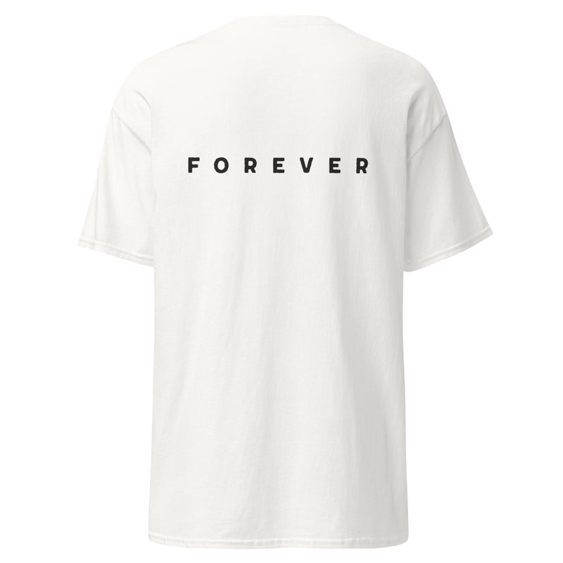 BECCA Q FOREVER tee, white, back view