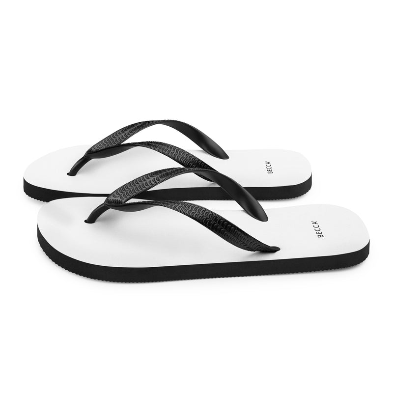 BECCA Q flip-flops, white, left view