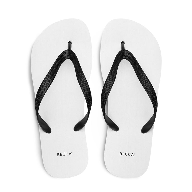 BECCA Q flip-flops, white, top view