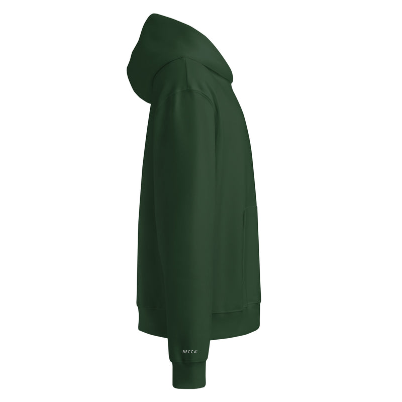 BECCA Q olive oversized hoodie, right view