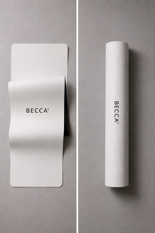 BECCA Q yoga mat, rolled view